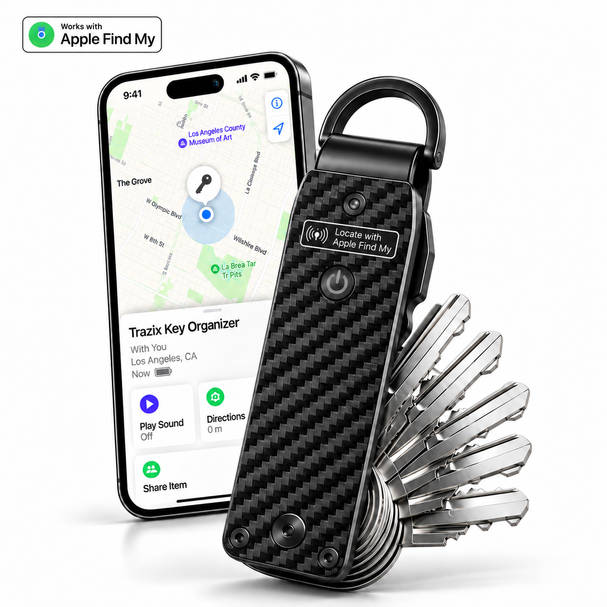 Smart key holder with integrated Apple Find My locator